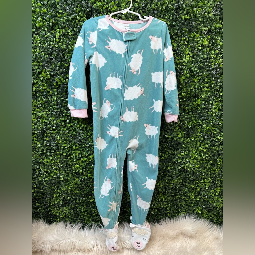 Carter's sheep print footie‎ pajamas nwot